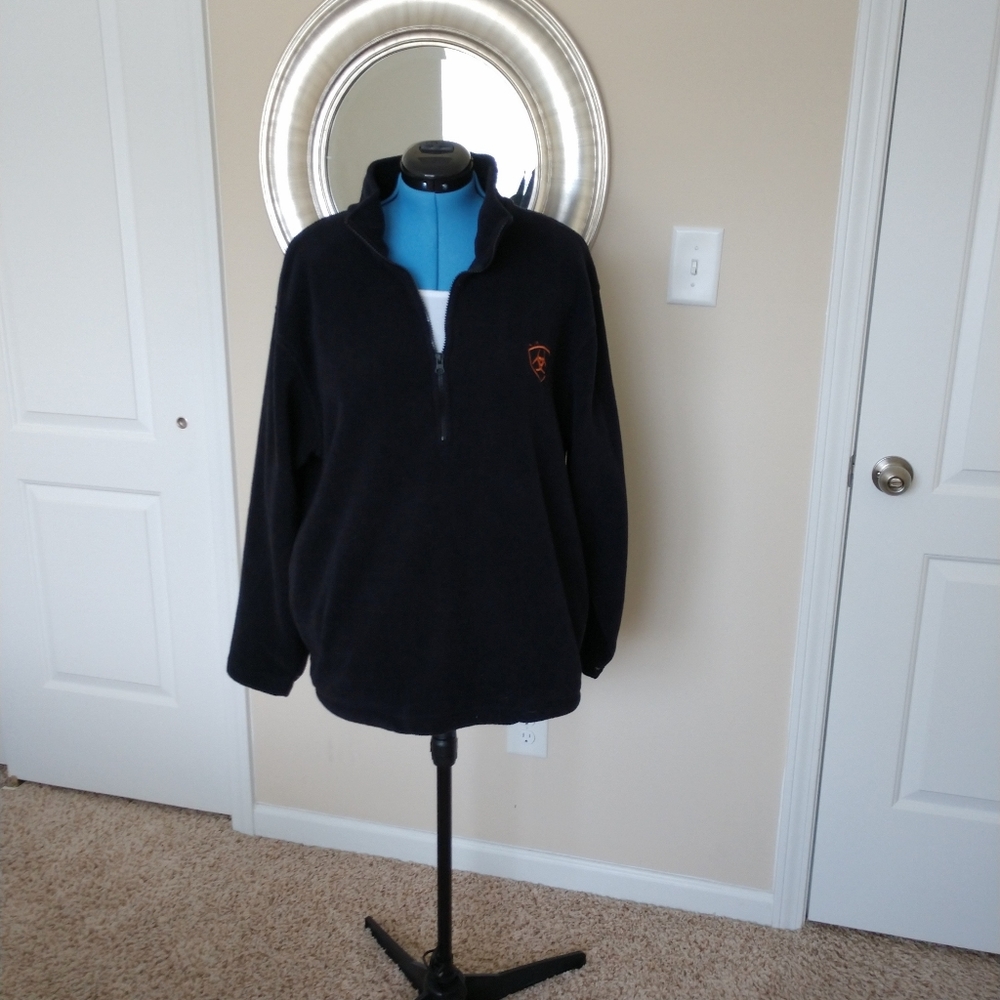 Ariat Black Fleece Jacket Size L Half zip - Picture 5 of 7